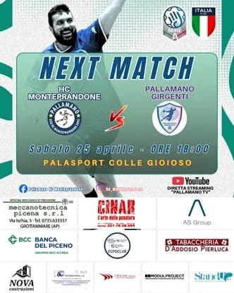 Serie A Silver: HC Monteprandone – Pallamano Girgenti, ultima in casa e penultima di campionato