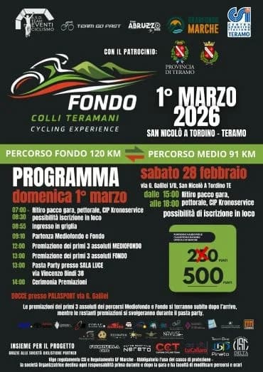 Fondo Colli Teramani: domenica 1° marzo il giorno dell'atteso debutto a San Nicolò a Tordino