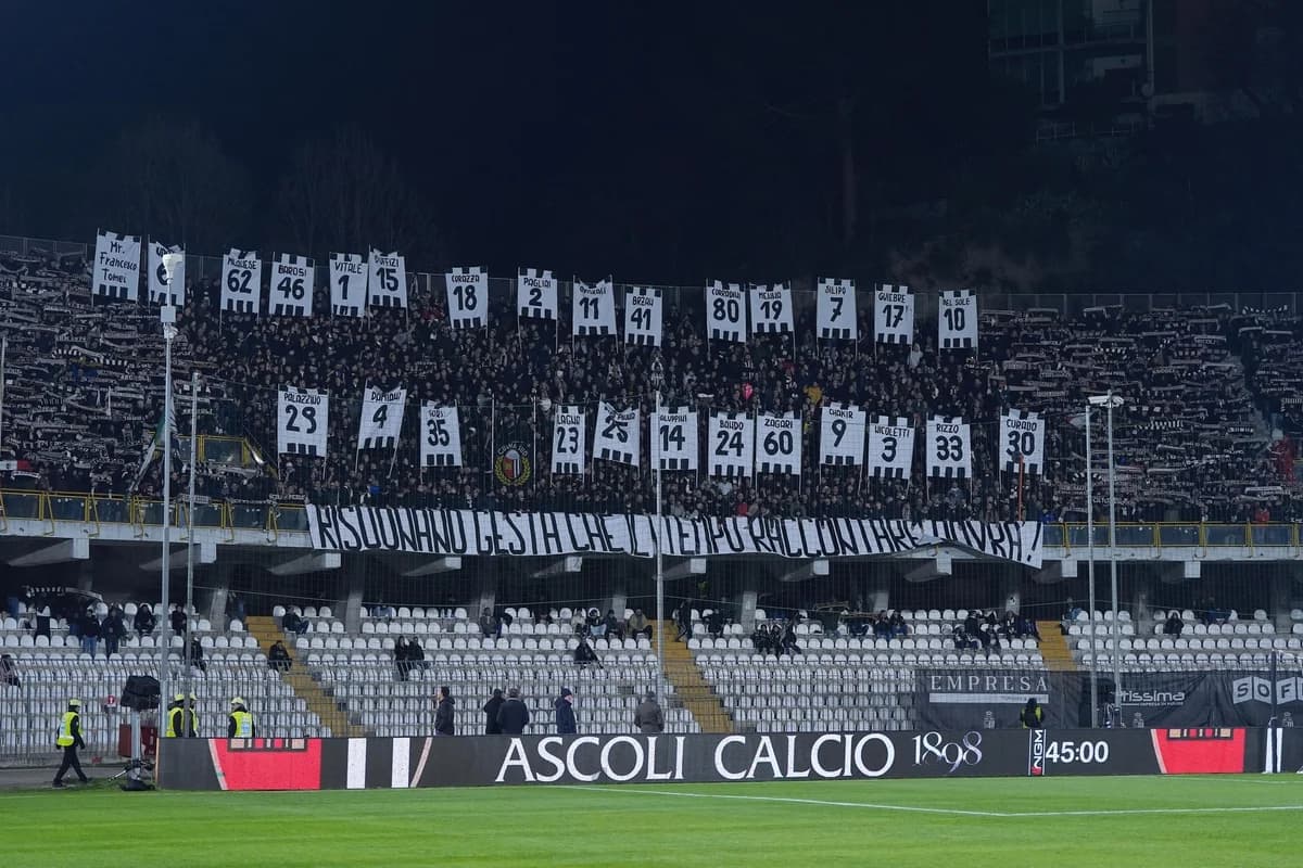 Ascoli Calcio - Contro il Guidonia il Del Duca sarà vestito di bianconero